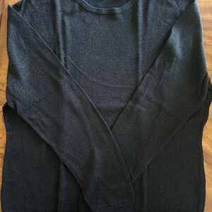 Ann Taylor Women's Black Crewneck Sweater with a Hint of Sparkle